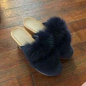 Loeffler Randall clogs with Pom Pom